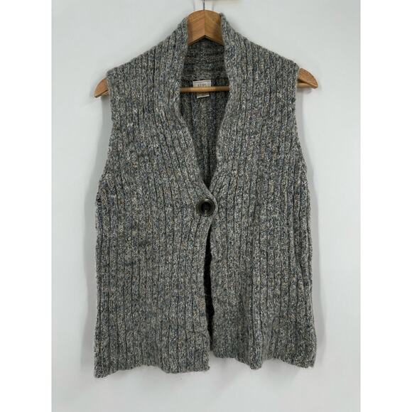 Alps‎ Sweater Vest Womens Small Alpaca Ribbed One Button - Picture 1 of 8